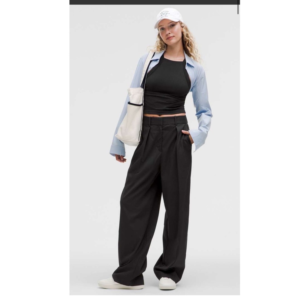 Lululemon Pleat Front High Rise Wide Leg Trouser size 14 gorpcore‎ minimalist